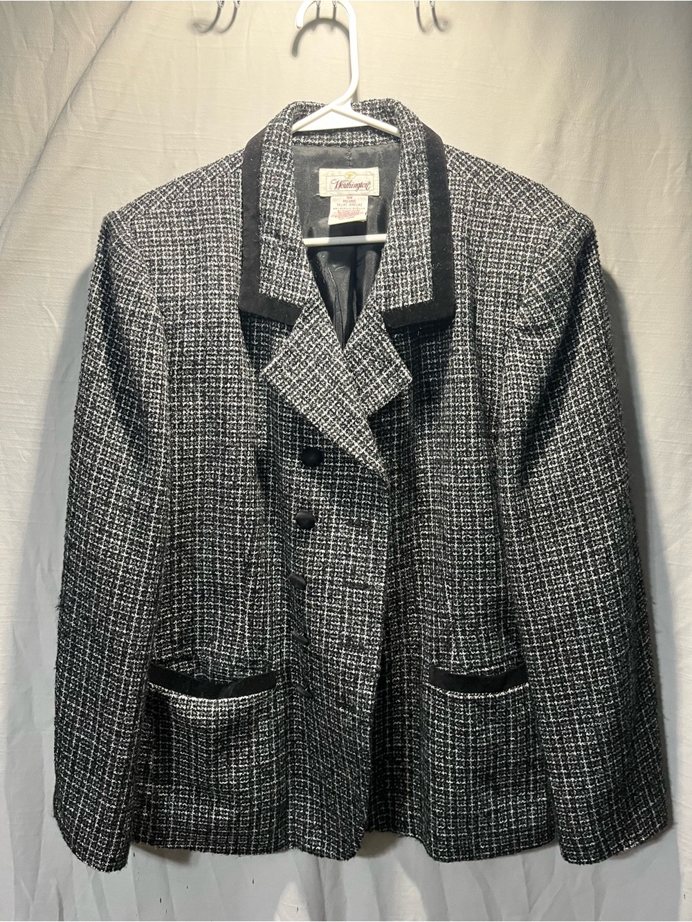 Worthington Black & White Tweed Blazer Jacket